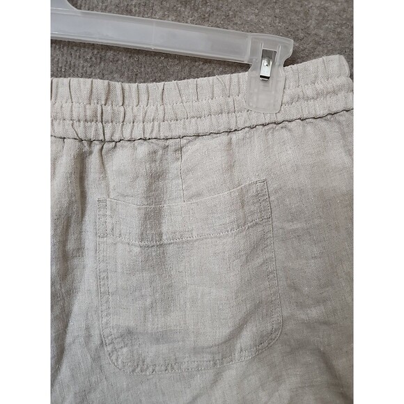 Talbots 100% Linen Shorts Womens XL Petite Natural Beige Drawstring Elastic NEW - Picture 5 of 8